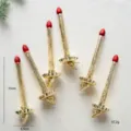 Vintage Champagner Glas Weihnachtsbaum Clip Kerzen Set Festliche Dekoration 15cm - 6er Set / Champagnergold