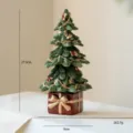 Decorazione da tavolo per albero di Natale in resina base scatola regalo ornamento festivo - Albero di Natale con Fiocco 28cm
