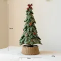 Albero di Natale in resina decorazione da tavolo con orsacchiotti, regalo festivo. - Albero di Natale con Base in Rattan 35cm