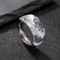 Stainless steel faceted cubic zirconia ring minimalist titanium steel ring for women detail view. - Size 6 / White Zirconia
