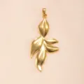 Gold stainless steel leaf pendant DIY jewelry accessory, elegant botanical design necklace charm. - Leaf Style(DZ-838)