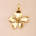 Stainless steel five-petal flower pendant gold color shiny DIY jewelry necklace accessory - Five-Petal Flower Style(DZ-831)