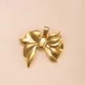 Gold stainless steel bow pendant, elegant DIY necklace jewelry accessory for women. - Bowknot Style(DZ-832)