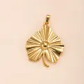 Gold Stainless Steel Leaf Flower Pendant DIY Necklace Accessory Variant Style for women. - Leaf and Flower Style(DZ1789)