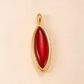 Ciondolo in acciaio inossidabile dorato pietra rossa marquise collana accessorio elegante - DZ1308