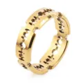 Anillo de hoja de afeitar de acero inoxidable para hombre hip hop punk rock joyería - 6 / Dorado