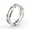 Anillo de Hoja de Afeitadora de Acero Inoxidable Hombre Punk Hip Hop Joyería - 6 / Color acero