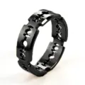 Anillo de acero inoxidable de hoja de afeitar negro para hombre, estilo joyeria hip hop variante. - 6 / Negro