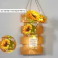 Artificial sunflower wall hanging decor with wooden board and glass vase for home. - Yellow Board with Sunflower