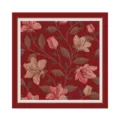 Papier d'emballage floral gaufré pour cadeaux et bouquets avec un design rouge élégant. - 10 Feuilles/Paquet (50x50cm) / Bordeaux