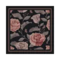 Papier cadeau embosse floral rose vintage, emballage luxueux de bouquet et loisirs. - 10 Feuilles/Paquet (50x50cm) / Noir