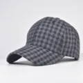 Classic plaid baseball cap for men and women, autumn winter fashion duck tongue hat. - Adjustable / 04