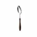 Cucchiaio da zuppa in acciaio inox con manico in legno 19,6 cm di lunghezza 46g peso sku - Cucchiaio da tavola appuntito / Manico in legno Wengé