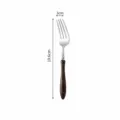 Forchetta manico in legno acciaio inox stoviglie occidentali pezzo singolo tavola - Forchetta da tavola / Manico in legno Wengé