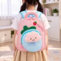 Kids pink backpack cute strawberry plush cloud school bag for kindergarten boys and girls - Pink