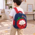Cute kids backpack with strawberry cloud design, cartoon school bag for kindergarten boys and girls - Blue