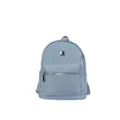 Light blue denim backpack with rhinestone details, front zipper pocket, and silver hardware. - Large (13369) / Without Pendant / Light Blue