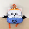 Halloween cat pumpkin EVA backpack for kids, cute cartoon school bag for kindergarten boys and girls. - Blue