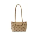 Bolso de hombro caqui con lunares, elegante y moderno bolso de mano casual para mujeres. - Caqui