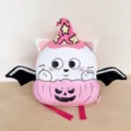 Cute Halloween Pumpkin Cat EVA Shell Backpack for Kids Cartoon Schoolbag Pink New - Pink