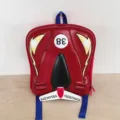 Kids EVA molded race car backpack, cute cartoon school bag for boys and girls, red. - Red