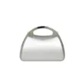 Silver hard shell evening bag women acrylic handbag metallic handle elegant clutch purse - Silver
