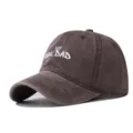 Washed vintage cotton baseball cap with GIRL DAD white embroidery crown detail design. - Adjustable / Coffee