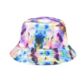 Vue détaillée du chapeau bob tie-dye coloré, accessoire de mode printemps automne. - M (56-58cm) / Teinture-Lien Double Face 18