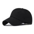 Classico berretto da baseball nero semplice per uomo e donna, cappello in cotone morbido traspirante. - Regolabile / Nero