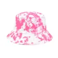 Vue detaillee chapeau bob tie-dye rose blanc, chapeau mode protection solaire. - M (56-58cm) / Teinture-Lien Double Face 29