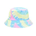 Gros plan sur le chapeau bob tie-dye coloré, montrant le tissu et le motif vibrants. - M (56-58cm) / Teinture-Lien Double Face 24