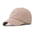 Plain cotton baseball cap for men and women, casual breathable soft top dad hat khaki. - Adjustable / Khaki