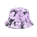 Détail de chapeau bob tie and dye violet et noir, vue rapprochée chapeau de soleil. - M (56-58cm) / Teinture-Lien Double Face 33