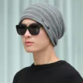 Bonnet d'hiver en tricot gris pour homme et femme, bonnet chaud pour usage quotidien. - Réglable / Gris
