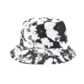 Vue détaillée du bob tie-dye noir et blanc, accessoire streetwear tendance pour tous les jours. - M (56-58cm) / Teinture-Lien Double Face 30