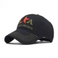 Men's black baseball cap with embroidered star and navy air force letters, casual sun hat. - Adjustable / Black