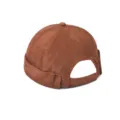 Brown corduroy dockerman hat detail shot, showing the texture and back adjustable strap design. - Adjustable / Brown