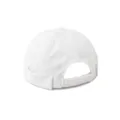 White corduroy miki hat detail, brimless docker cap back view, adjustable strap design - Adjustable / White