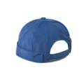 Close-up detail of blue corduroy dockermiki cap, retro brimless street fashion hat back view. - Adjustable / Sapphire Blue