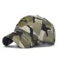Men's retro camo baseball cap with tactical embroidered patch, stylish outdoor sunshade hat. - Adjustable / Camouflage