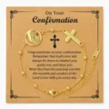 Bracelet de confirmation en acier inoxydable avec emballage, cadeau religieux idéal. - Style 9