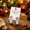 Boucles d'oreilles lutin de Noël artisanales mignonnes bijoux festifs cadeau pour femme - Lutin de Noël Style 2