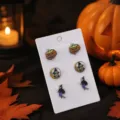 Halloween pompoen heks oorbellen set schattige emaille sieraden voor feest festival cadeautjes - 25080401-8