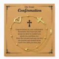 Bracelet cœur croix graine de moutarde en acier inoxydable cadeau de confirmation religieux. - Style 10