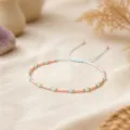 Boho xειροποίητο βραχιόλι από γυάλινες χάντρες με ρυθμιζόμενο κορδόνι και μεταλλικά στοιχεία. - Στυλ 3