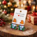 Boucles d'oreilles gnome de Noel bijoux mode fete de vacances cadeau mignon detail vue - Lutin de Noël Style 3