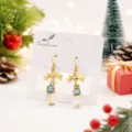 Noël cristal nœud boucles d'oreilles perles colorées pendentif bijoux de fête cadeaux - Nœud Cristal Couleur Style 27