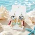 Ocean stijl hart kristal schelp zeester hang oorbellen dames strand sieraden luxe - Hart Kristal Schelp Zeester Stijl (26062815-6)