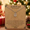 Collier en acier inoxydable graine de moutarde carte de foi cadeau de noel accessoires femme. - Pendentif Rond Graine de Moutarde / Or