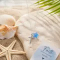 Stainless steel cross necklace with blue star pendant, beach style jewelry for summer vacation. - Blue Cross Star Style (25052006)
